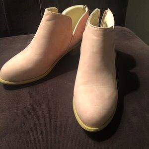Pink suede booties size 38- European